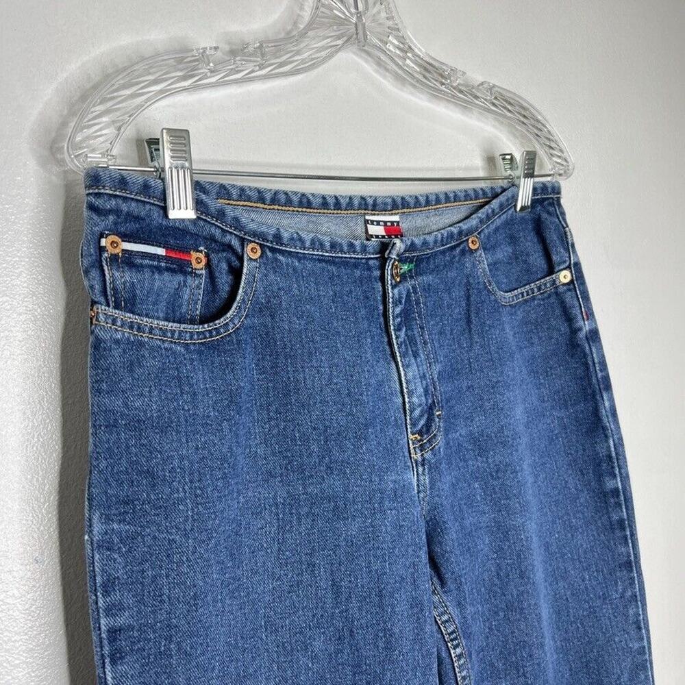 Tommy Hilfiger Blue Denim Vintage 90's Flare Bell Bottom Jeans Size 9 Women's - Picture 4 of 13